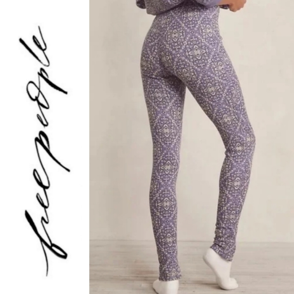Free People intimately Early Night Printed Thermal Leggings xs